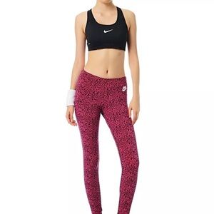 •NIKE•BLACK/ORANGE MARLE PRINT FULL LENGTH LEGGINGS SIZE XS LIKE NEW